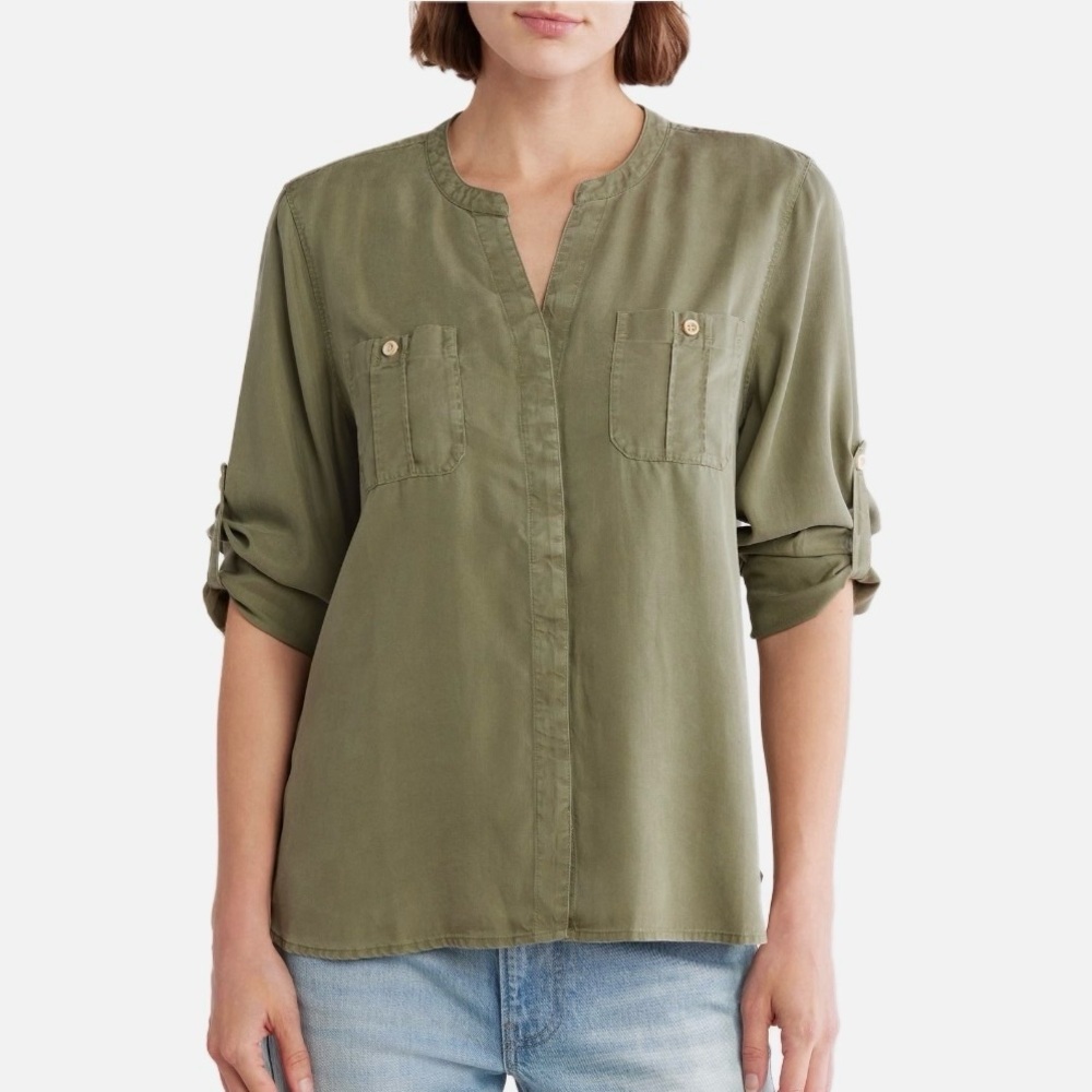 Tommy Bahama Mission Beach Blouse Moss Green XS